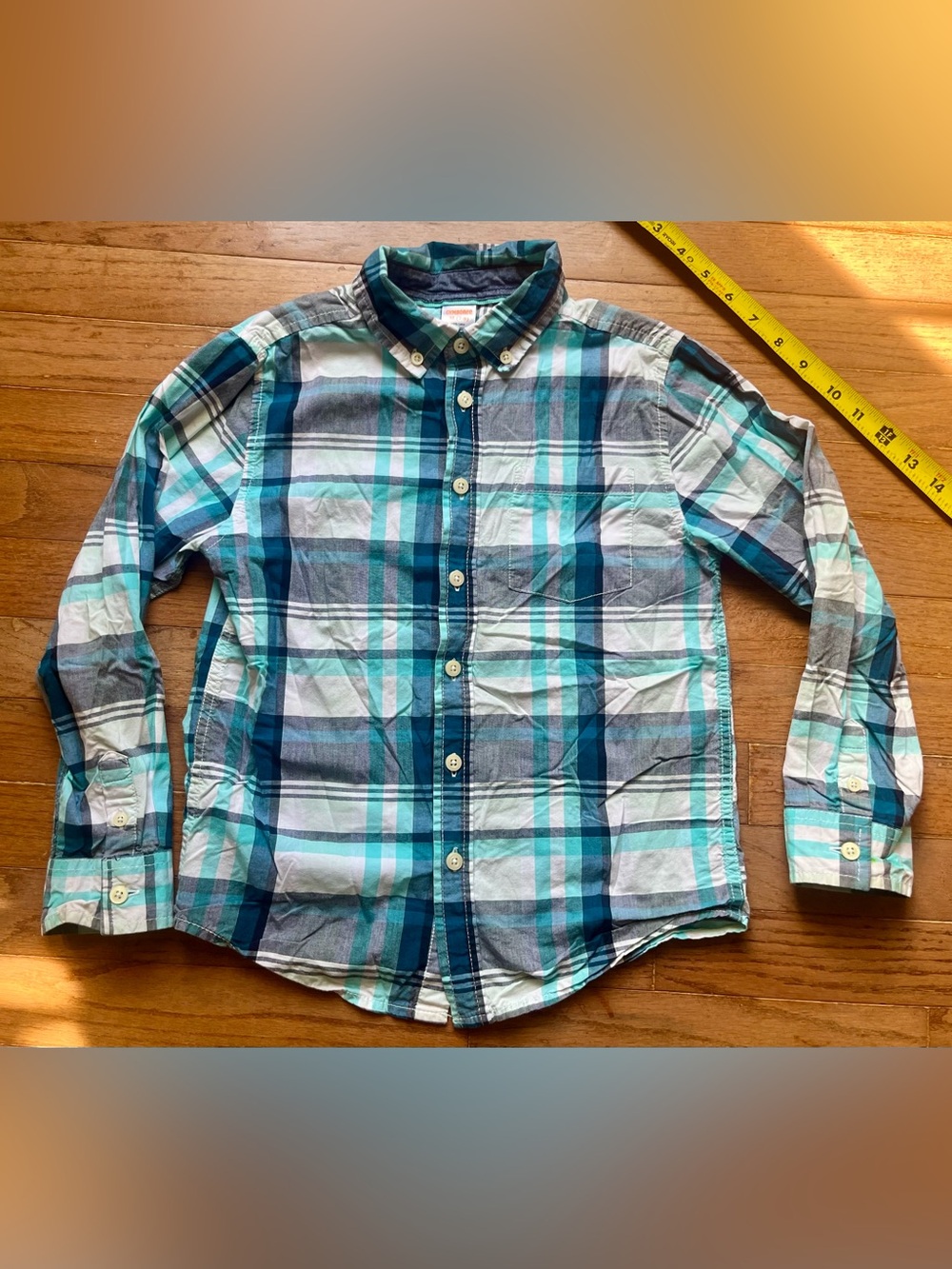 Boy’s Long Sleeve Plaid Button Down Top